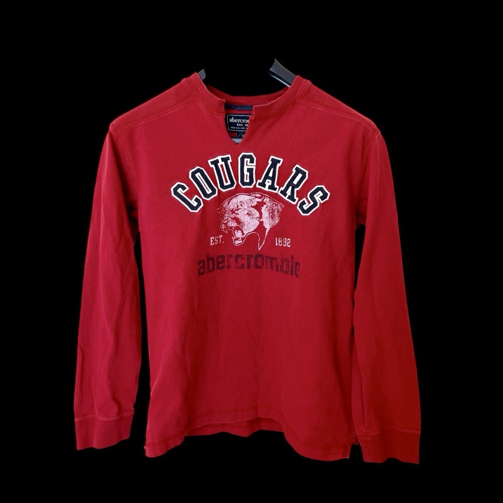 Y2K Varsity Core Abercrombie and Fitch long sleeve Shirt Women's Sz XS‎ Youth L